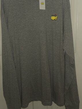 Masters Gray Long-Sleeve Performance Tee with Yellow Logo 2026